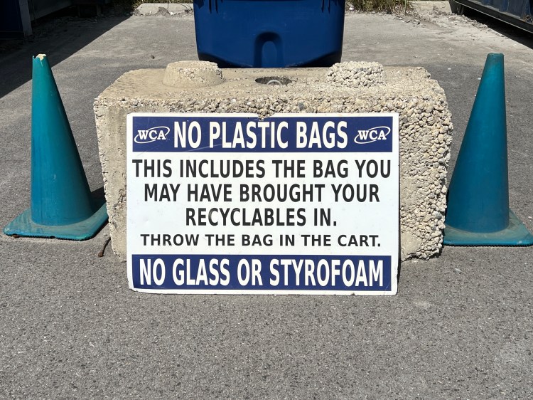 No plastic bags accepted